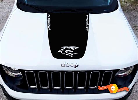 jeep cherokee  tigershark vinyl hood decal sticker graphic
