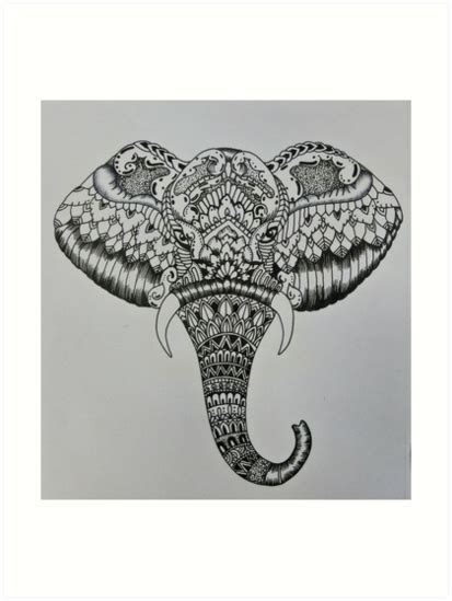 elephant zentangle art prints  prettypetalart redbubble