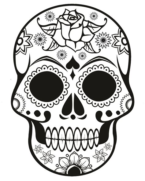 printable halloween coloring pages  adults sugar skull