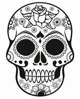 Skull Coloring Sugar Pages Halloween Printable Adults Template Adult Mandala Colouring Drawing Print Flowers Sheets Visit Kids sketch template