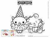 Coloring Cones Kitty Pages sketch template