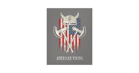 american viking flag distressed helmet ax canvas print zazzle