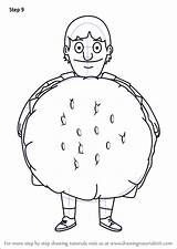 Burgers Gene Belcher Bob Draw Drawing Step Bobs Tutorials sketch template