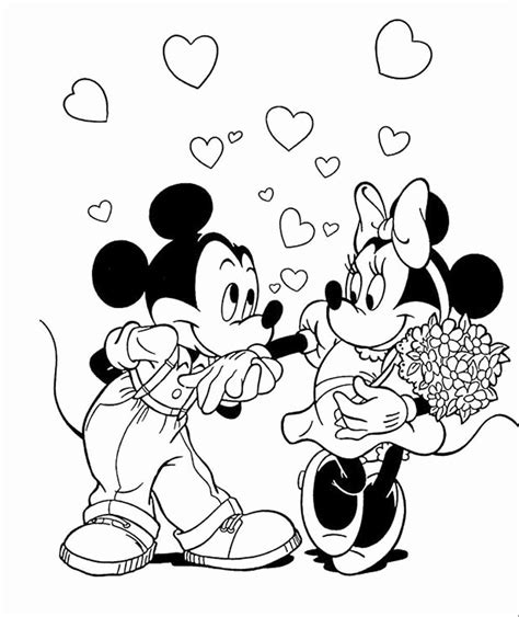 mickey mouse valentines day coloring page mickey minnie