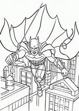 Batman Coloring Pages Printable Knight Dark Print Gotham Color Kids Flying Car City Colouring Swinging Cityscape Superhero Hellokids Superman Sheets sketch template