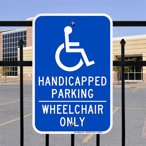 handicapped parking wheelchair  sign sku
