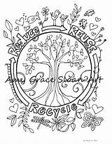 Recycle Reuse Reduce sketch template