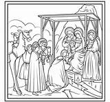 Giotto Magi Adoration Reyes Adoracion Arcimboldo Eucharistic Adorazione sketch template