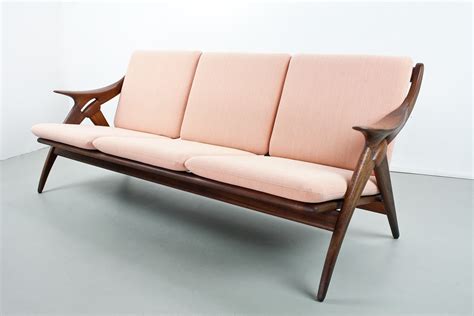 Danish Red Vintage Sofa In Teak 1960s Design Market