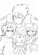 Naruto Team Lineart Anneleen Deviantart Manga Drawings Anime sketch template