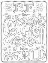 Coloring Pages Books Adults Colouring Book Color Stress Adult Words Sheets Awesome Quotes Printable Quote Pattern Good Messages Thaneeya Vibes sketch template