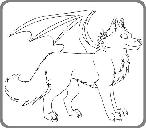 winged wolf  coloring  kyuubicore  deviantart