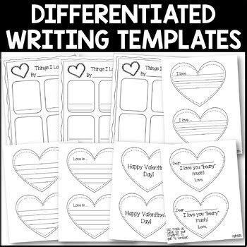 valentines day craft  writing templates   kindergarten love