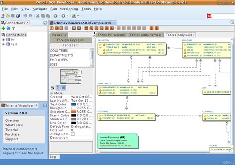 schema visualizer  sql developer main window sumsoft solutions schema visualizer