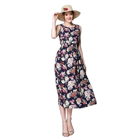 buy whzhm vintage summer dress women sleeveless floral