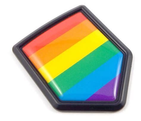 pride gay lesbian flag black shield car bike decal crest emblem 3d