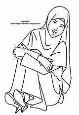Mewarnai Gambar Muslimah Akhwat Coloring Sketsa Moslem Kartun Jumanji sketch template