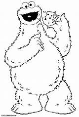 Cookie Monster Coloring Pages Street Sesame Printable Drawing Cool2bkids Birthday Adorable sketch template