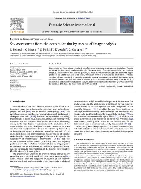 pdf sex assessment from the acetabular rim by means of image analysis