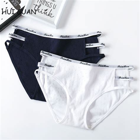 hui guan women soft cotton letter sex panties cute girl underwear