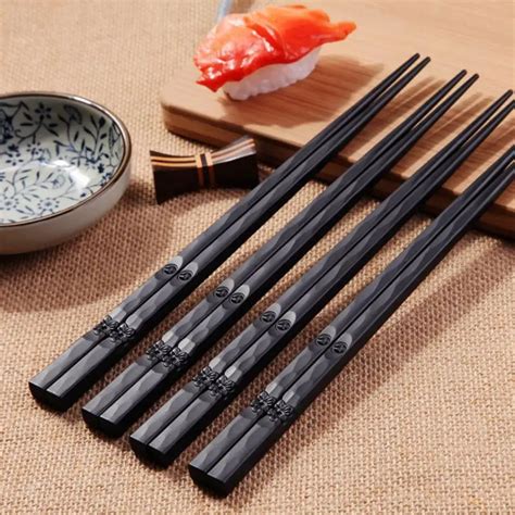 pair japanese chopsticks  slip durable alloy hot high quality portable sushi chop sticks
