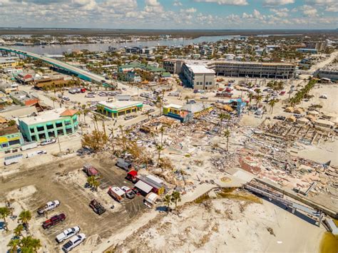massive cleanup continues october  aerial drone footage  fort myers beach