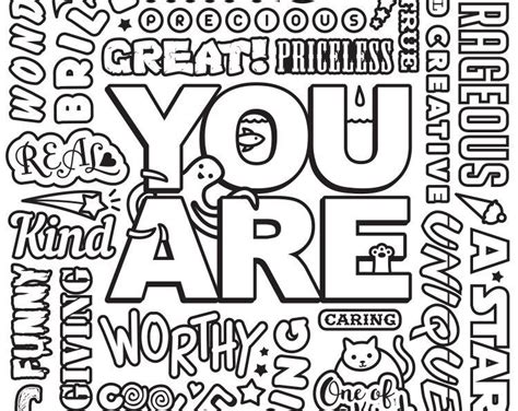coloring pages  positive words coloring pages