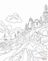 Lighthouse Supercoloring Budynki Drukuj sketch template