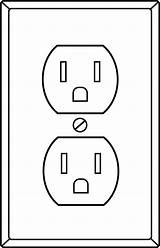 Socket Electrical Outlet Clipart Clip Power Line Plug Symbol Outline Sockets Coloring Plugs Cliparts Symbols Electricity Ac Lineart Clipground Library sketch template
