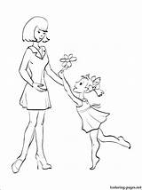 Daughter Mother Coloring Pages Color Printable Getdrawings Getcolorings sketch template