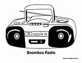 Radio Coloring Player Music Cd Stereo Boombox Pages Jukebox Record Colormegood sketch template
