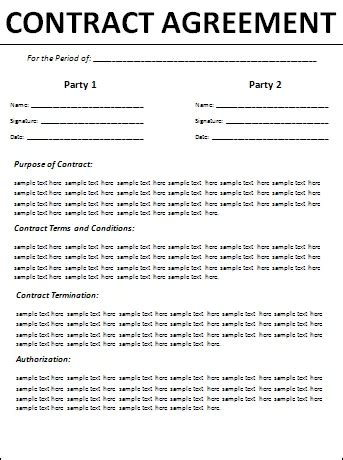 blank contract templates professional formats  word