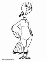 Coloring Pages Birds Jenny Bird Movie Big Turkey Popular sketch template