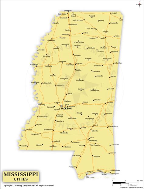 mississippi cities map mississippi state map  cities