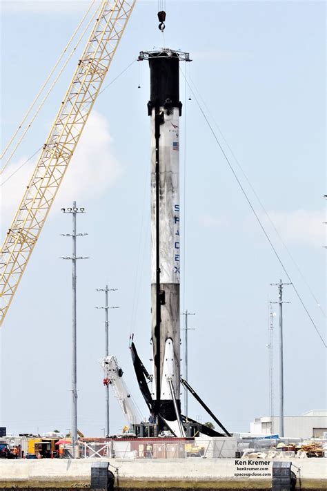 space upclose spacex retracts falcon  landing leg st time  sea landed flight proven