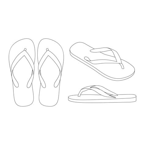 template flip flops sandals vector illustration flat sketch design