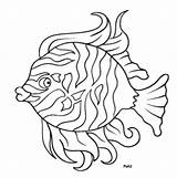 Tiger Fish Coloring Colouring Kids Books Color sketch template