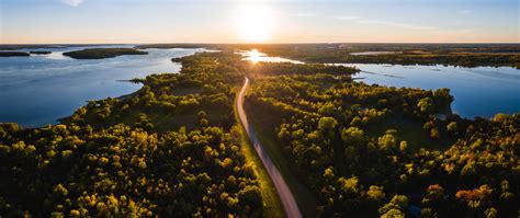 forests lake ontario aerial view drone shot wallpaper