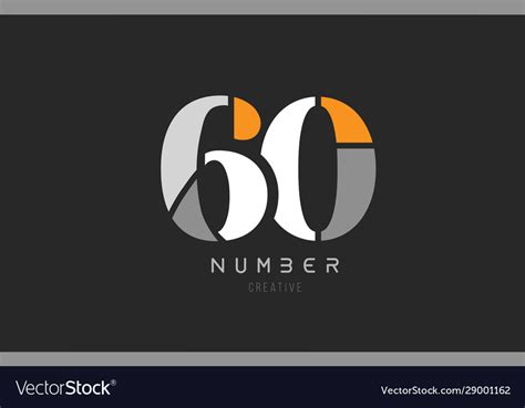 number  sixty  company logo icon design vector image