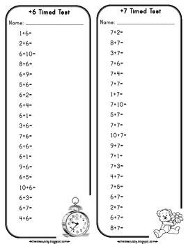 addition timed tests classroom info teaching math