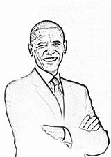 Obama Barack Coloring President Kleurplaat Pages Edupics Large sketch template