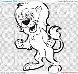 Mad Lion Outline Coloring Illustration Rf Royalty Clipart Perera Lal sketch template