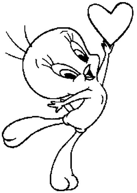 tweety bird  love coloring page kids play color