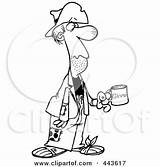 Cartoon Man Homeless Clip Outline Charity Illustration Holding Cup Royalty Rf Poor Clipart Toonaday Person Leishman Ron Sitting Choose Clipartof sketch template