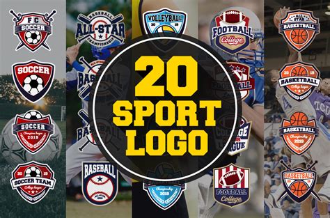 sport team logos template  logos design bundles