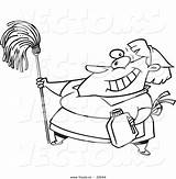 Outlined Housekeeping Vecto Chores Toonaday Cleanitsupply sketch template