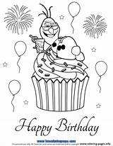 Coloring Birthday Happy Pages Cupcake Olaf Frozen Disney Printable Nice Color Print Colouring Sheets Book Online Cupcakes Kids Christmas Besuchen sketch template