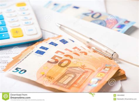 calculator  euro money stock photo image  investment