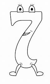 Zahlen Zahl Ausmalen Ausmalbild Malvorlage Sieben Siebzehn Malen sketch template
