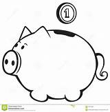 Piggy Bank Clipart Outline Clip Coloring Broken Cute Money Transparent Panda Icon Vector Cliparts Illustration sketch template